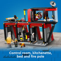LEGO City Fire Station minifigures ready for cooperative rescue play