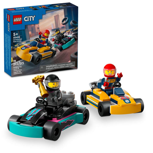 LEGO City Go-Karts turquoise-orange karts inspire imaginative play sessions.