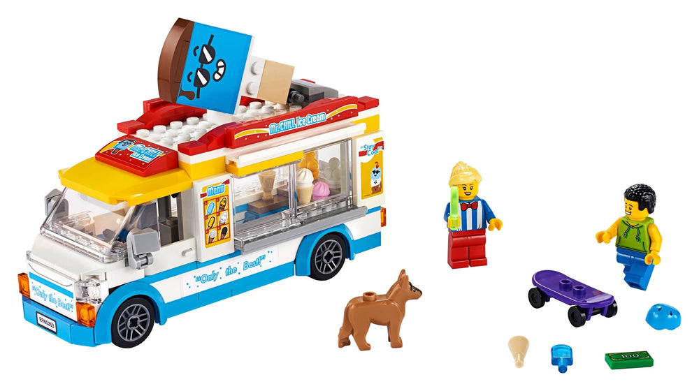 LEGO City Ice Cream Van 60253 serving window with cones and popsicles for pretend treats