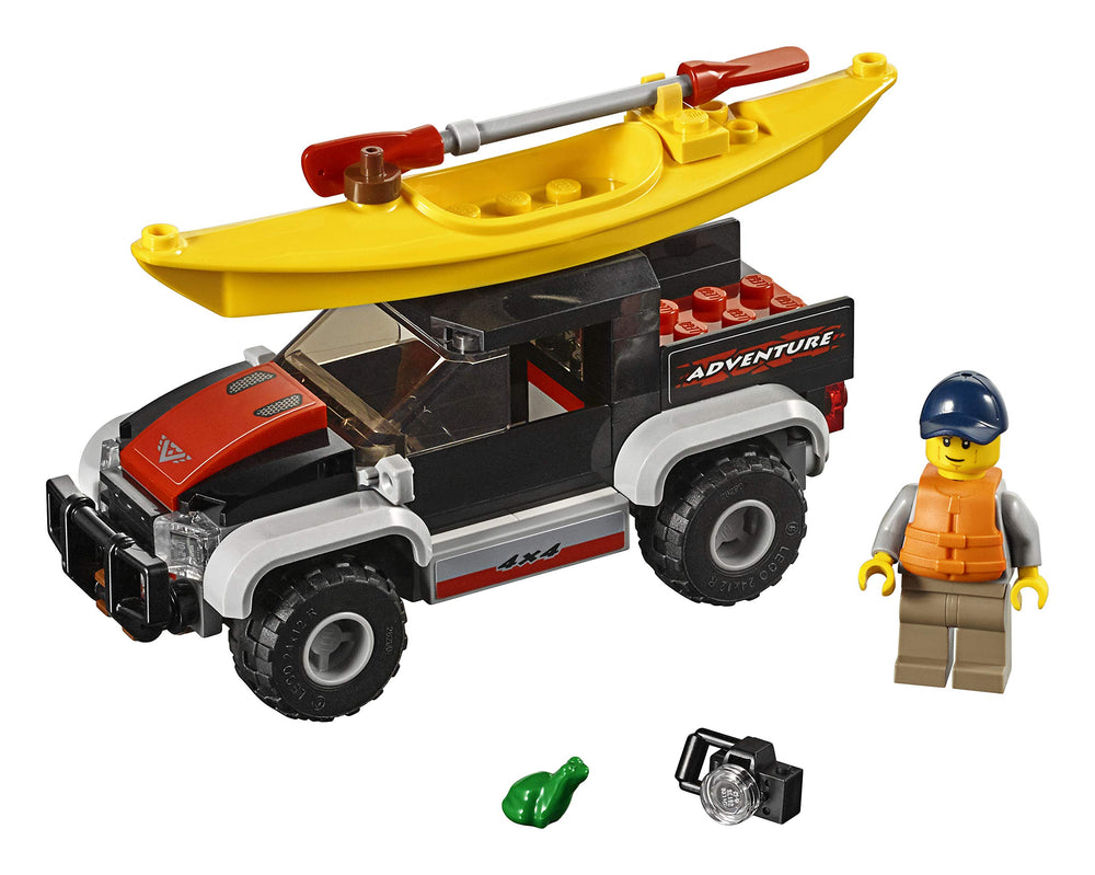 LEGO City Kayak Adventure truck bed with kayak ready for action