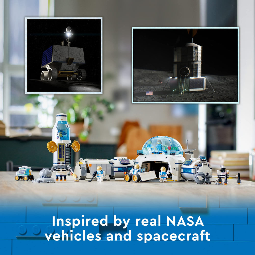 LEGO City Lunar Research Base moon buggy supports fast exploration and imaginative play