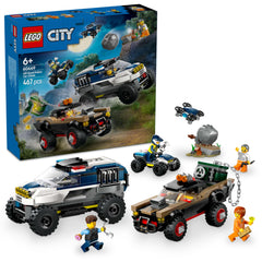 LEGO City Off-Road Police Chase SUV ready for imaginative cop-and-robber adventures.