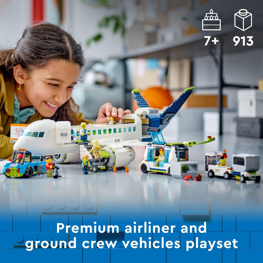 LEGO City Passenger Airplane 60367 interior seating area encourages imaginative travel scenes