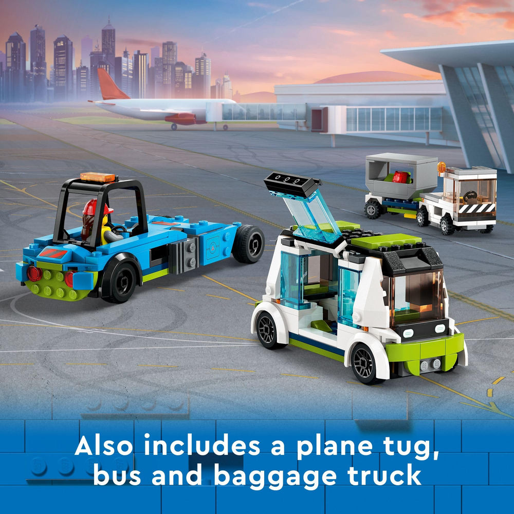 LEGO City Passenger Airplane 60367 luggage truck enhances in-flight service play