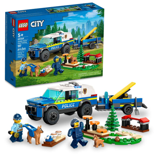 LEGO City police dog training SUV trailer for mobile practice sessions and action-packed play