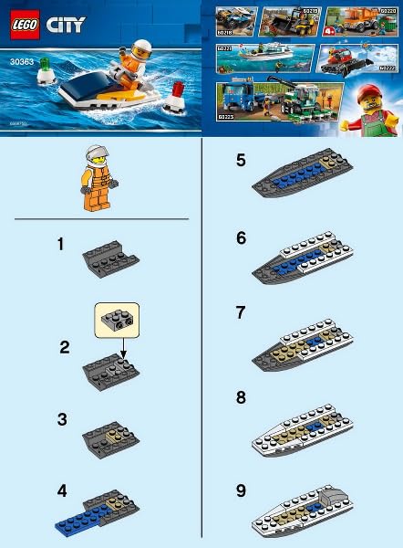LEGO City Racing Boat Polybag 30363 figure close-up shows scale and storytelling