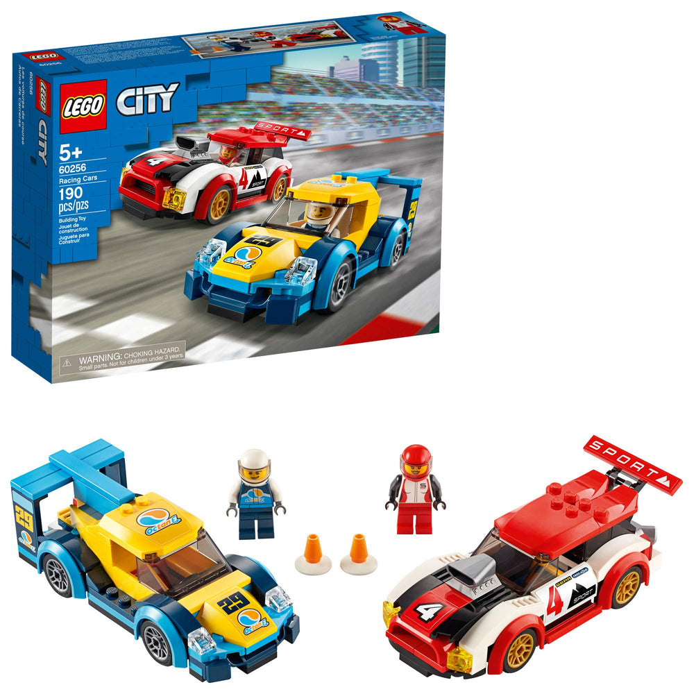 LEGO City Racing Cars 60256 red race car front view for imaginative racing play.