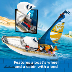 LEGO City Sailboat printed sail adds authentic maritime charm