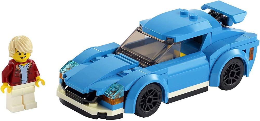 LEGO City Sports Car 60285 open-roof design for open-top racing scenarios.