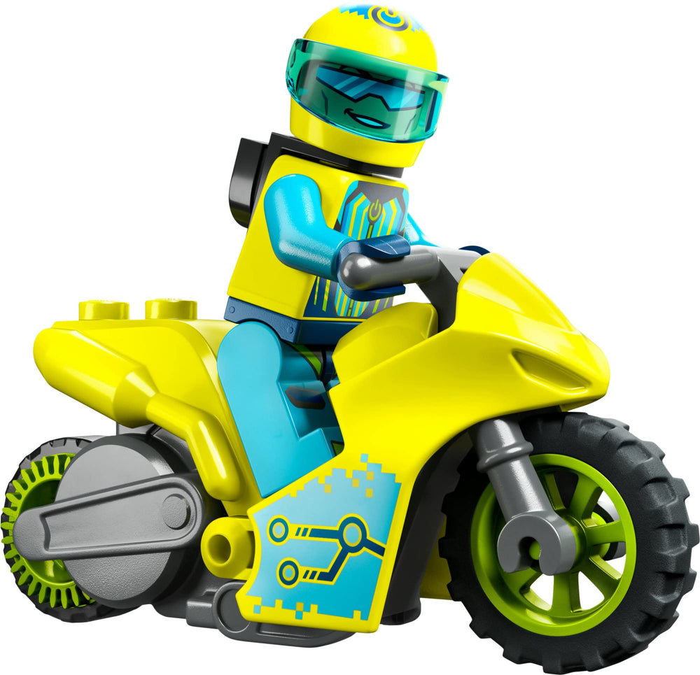 LEGO City Stuntz Cyber Stunt Bike dimensions provide scale reference