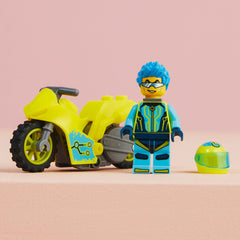 LEGO City Stuntz Cyber Stunt Bike ramps and jumps captured mid-action