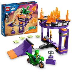 LEGO City Stuntz Dunk Stunt Ramp motorcycle action for creative stunts.