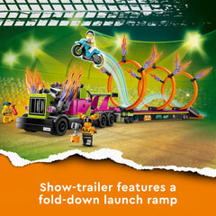LEGO City Stuntz launch ramp for fast bike launches through rings.
