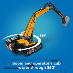 LEGO City yellow construction excavator blueprint accessory to enhance planning during build.