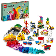 LEGO Classic 90 Years of Play showing colors and bricks for limitless creativity.