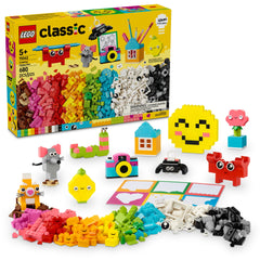 LEGO Classic Creative Happy Box colors: vibrant bricks spark imaginative play.