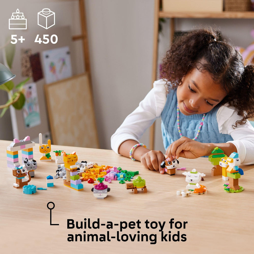 LEGO Classic Creative Pets cat on a stand encourages creative building fun.