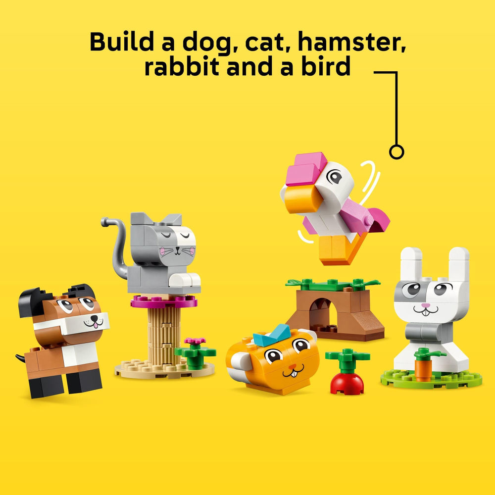LEGO Classic Creative Pets hamster with apple sparks tiny stories.