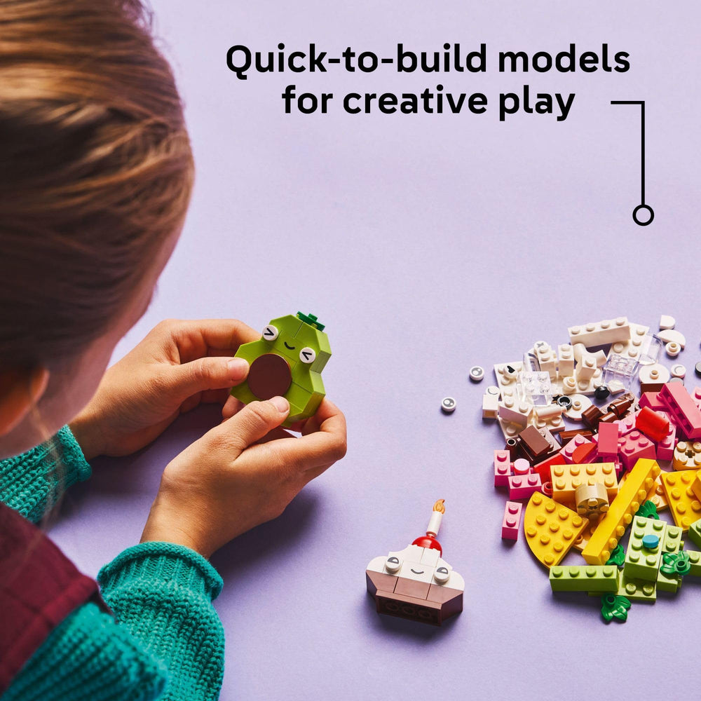 LEGO Classic Food Friends avocado image sparks healthy-food storytelling and creative building.
