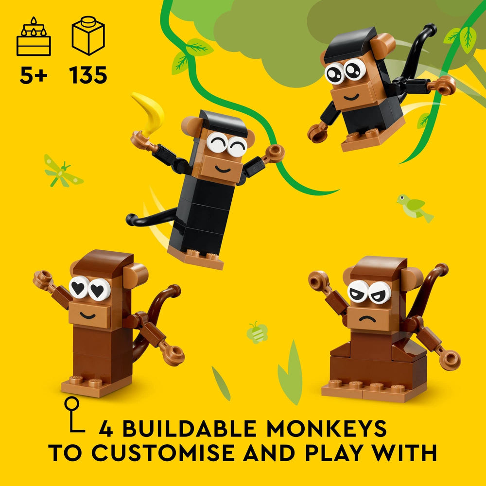 LEGO Classic Monkey Fun eye decorations add expressive faces for storytelling