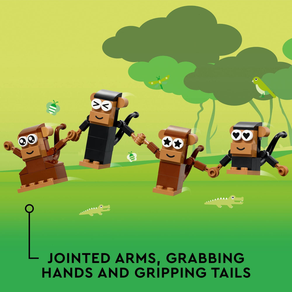 LEGO Classic Monkey Fun jointed arms invite hands-on play and interaction