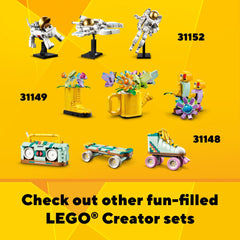 LEGO Creator 3-in-1 model on a shelf, display-ready