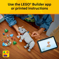 LEGO Creator 3-in-1 walrus figure close-up, fins and movement boost play scenes.