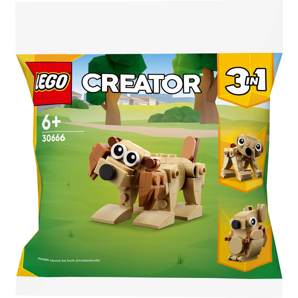 LEGO Creator 30666 dog model for imaginative play and quick setup.