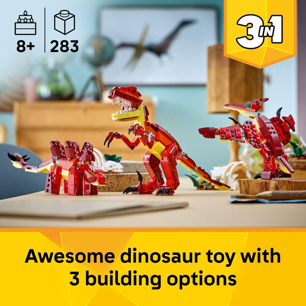LEGO Creator 3-in-1 Fierce Dinosaur Stegosaurus with movable parts for interactive storytelling