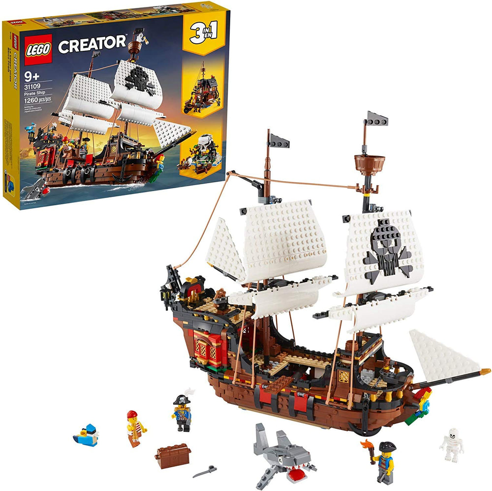 Two LEGO pirate minifigures and a deckhand ready for adventure