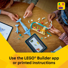 LEGO Creator 3-in-1 Sea Animals jellyfish accessory adds vibrant underwater detail.