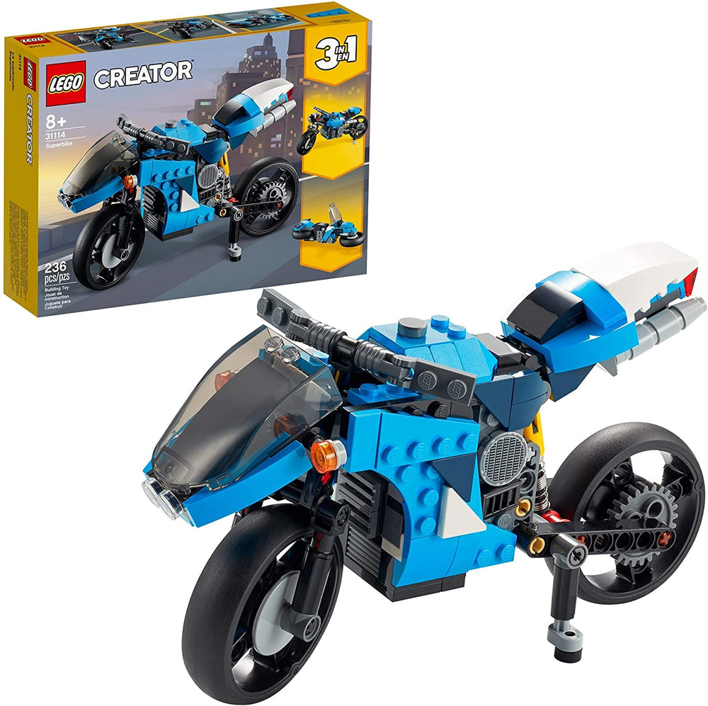 LEGO Creator 3in1 Superbike 31114 hoverbike model for sky adventures.