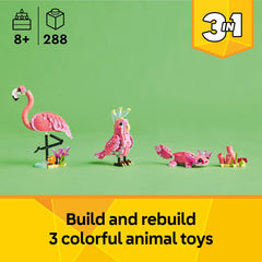 LEGO Creator 3 in 1 pink cockatoo with rotating head for dynamic storytelling
