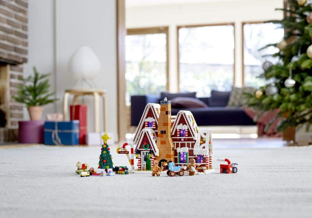 LEGO Creator Expert Gingerbread House detailed build ready for display.