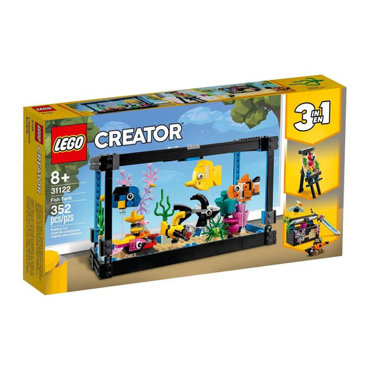 LEGO Creator Fish Tank 31122 front view shows vibrant underwater scene for imaginative play