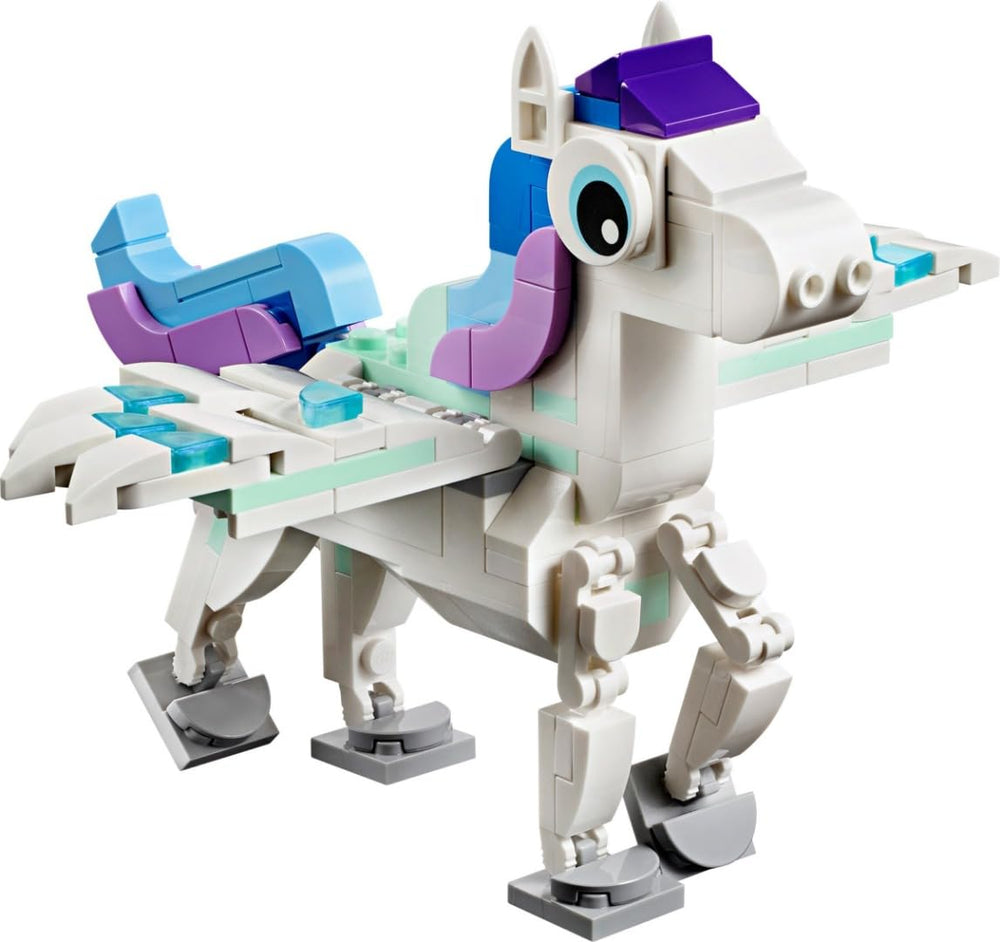 LEGO Creator Mythical Bird model presents a soaring, wing-spread display option