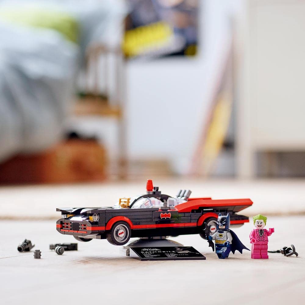 LEGO Batman Batmobile 76188 rear view highlights the sleek, classical silhouette.