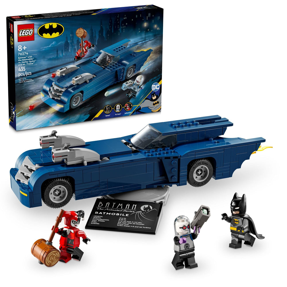 LEGO DC Batman Batmobile build with figures for imaginative superhero adventures.