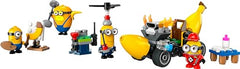 LEGO Despicable Me 4 Minions banana car side view invites storytelling and creative building.