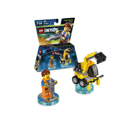 LEGO Dimensions play setup with Emmet pack enables imaginative adventures.