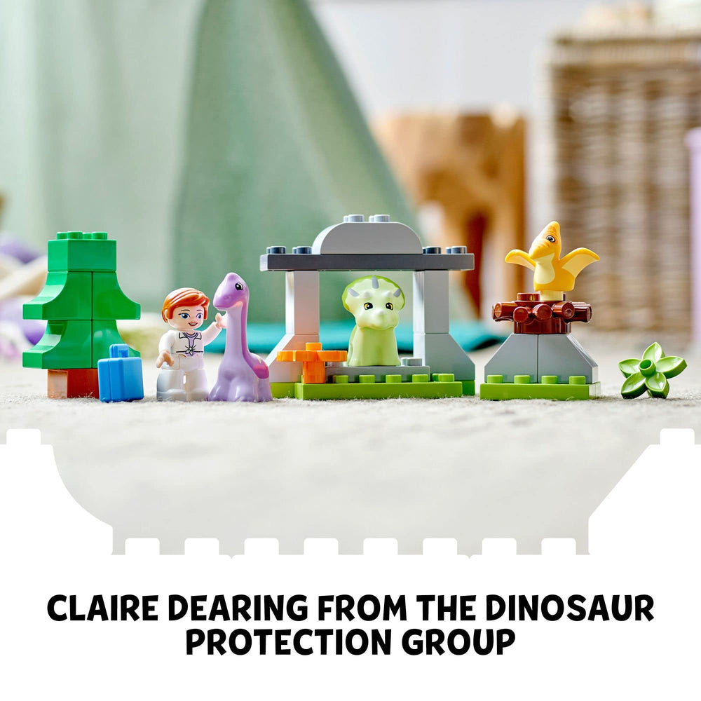 LEGO DUPLO Dinosaur Nursery 10938 Claire Dearing figure encourages protective play and storytelling.