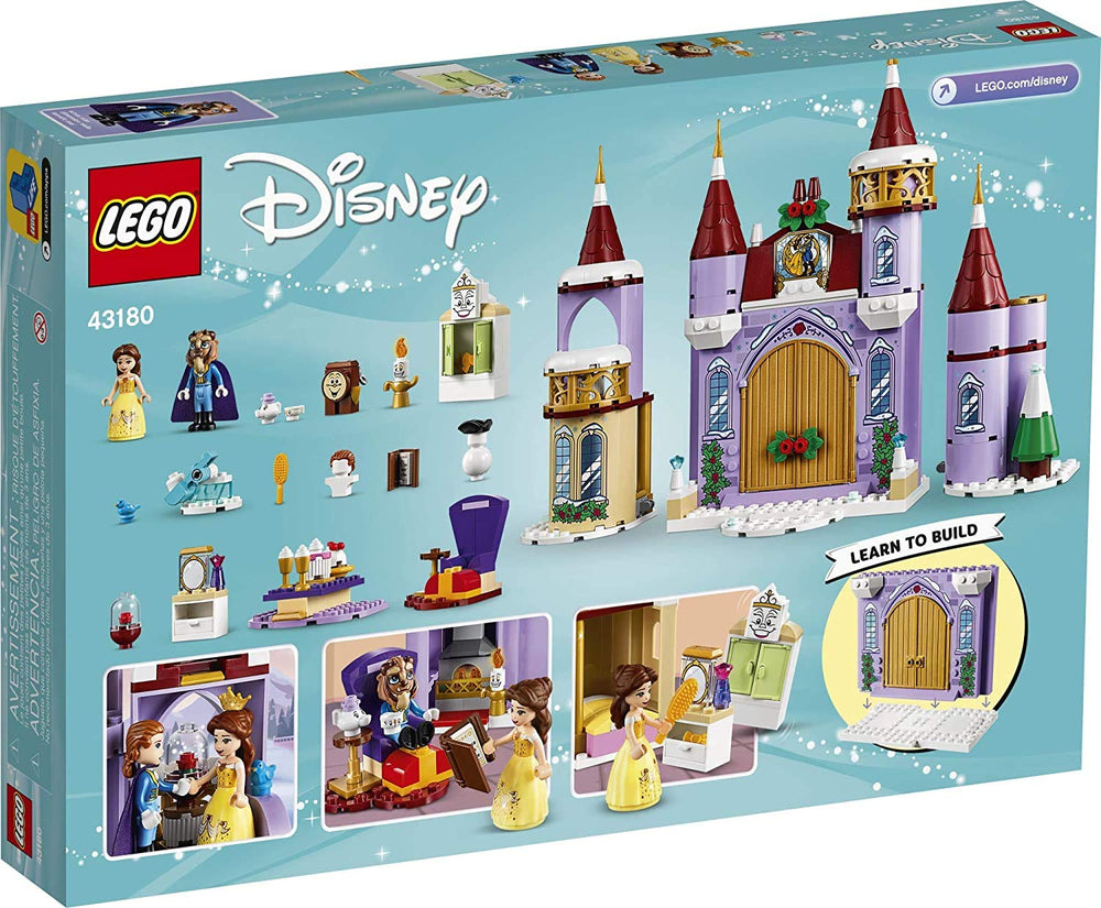 LEGO Disney Belle's Castle Winter Celebration interior shows colorful rooms for imaginative storytelling