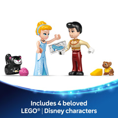 LEGO Disney Cinderella castle interior showing multi-room layout for world-building