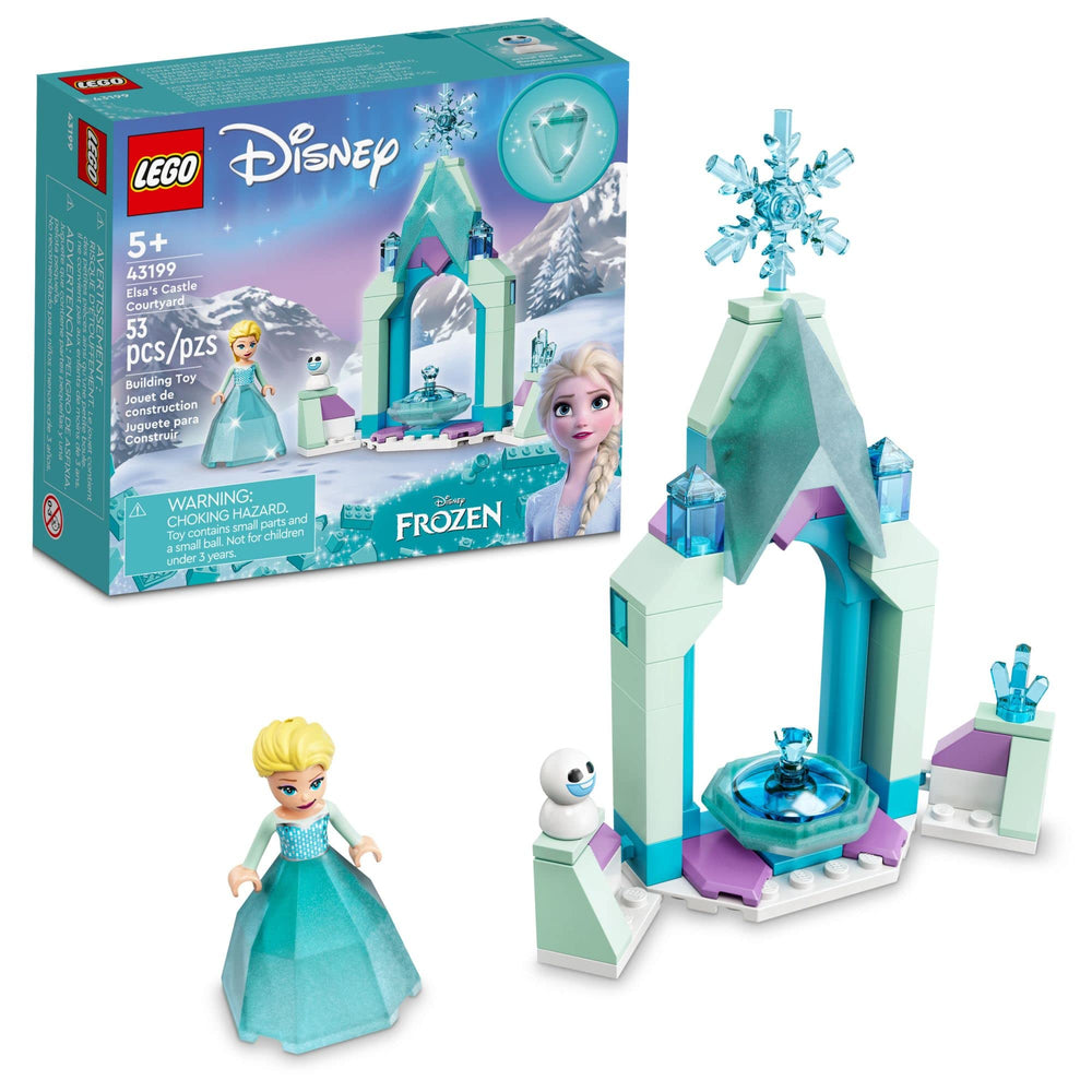 LEGO Disney Elsa's Castle Courtyard ice fountain inspires imaginative play.