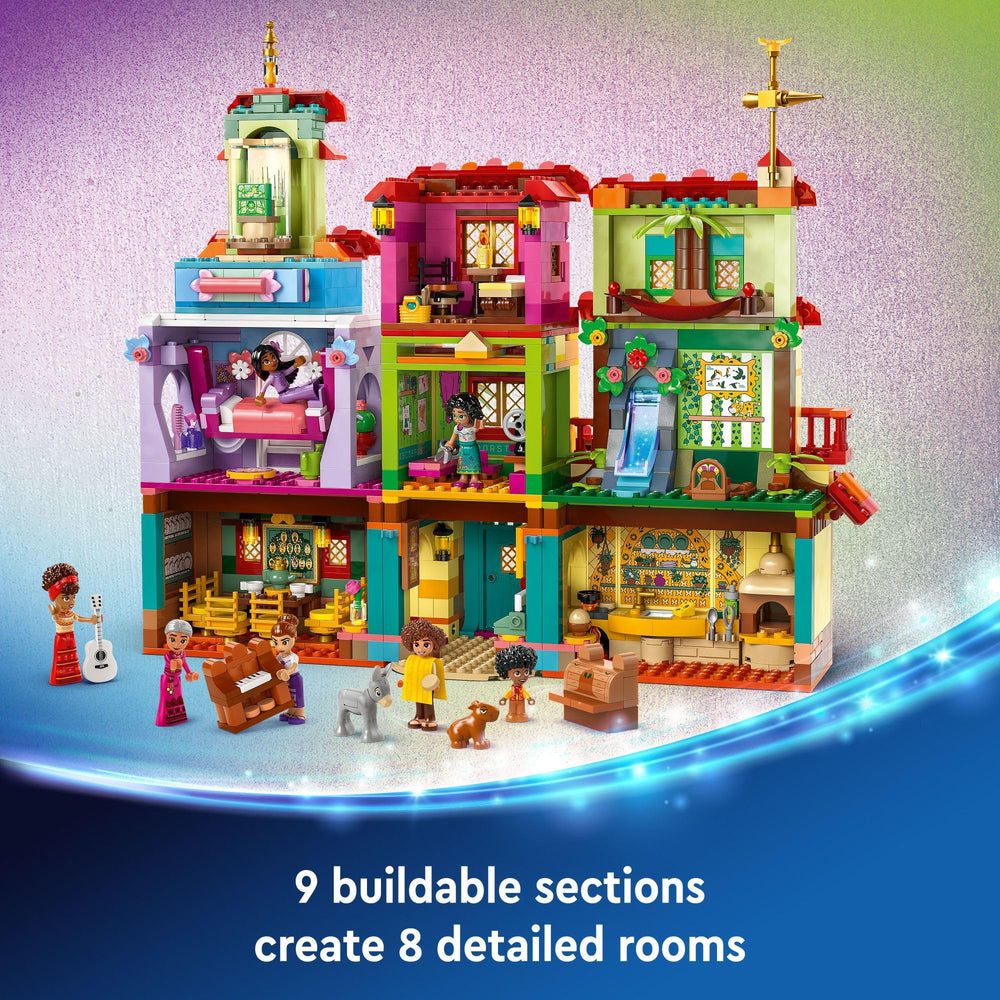 LEGO Disney Encanto Madrigal House Mirabel figure joins friends for family adventures.