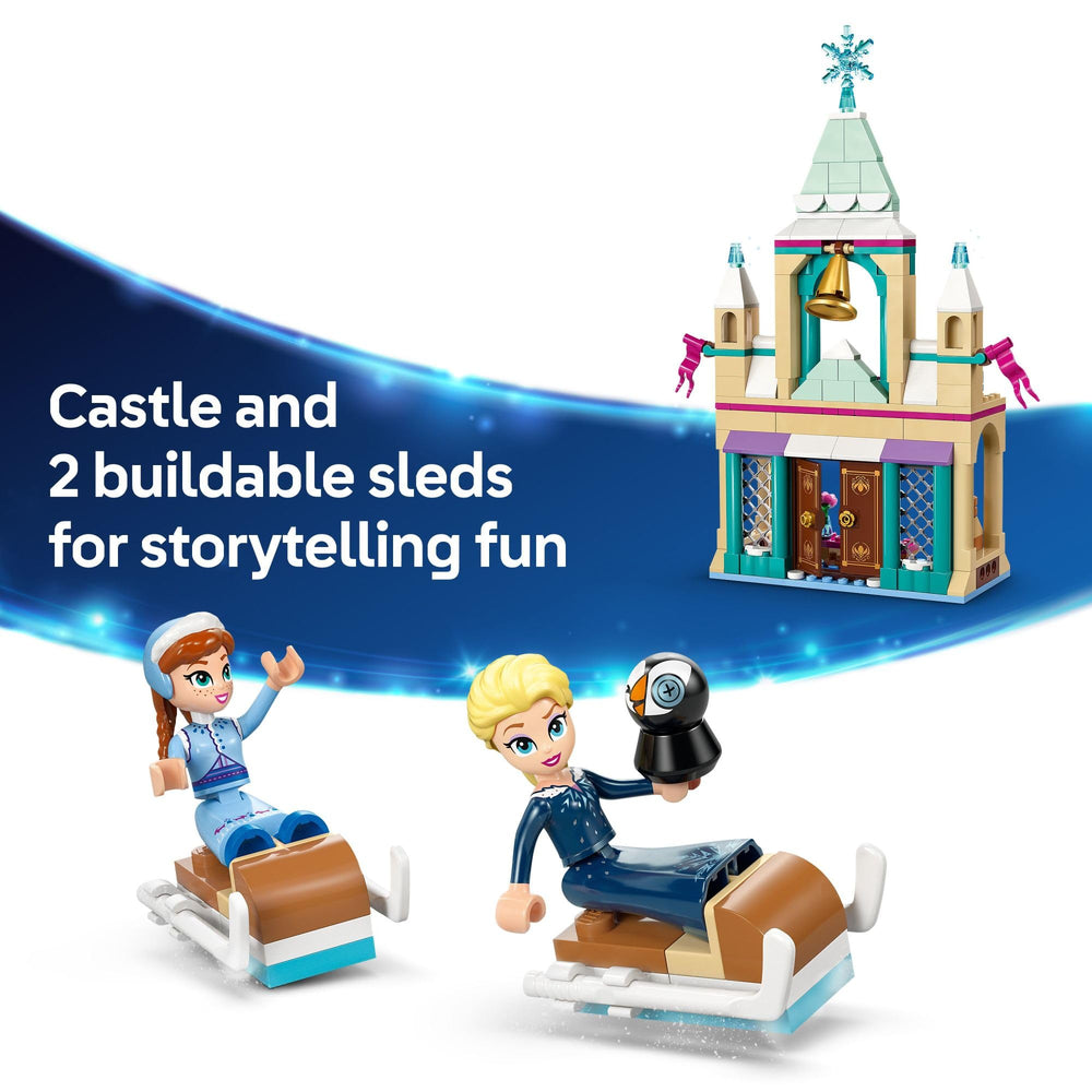 LEGO Disney Frozen Anna and Elsa minidolls, ready for adventures and reenactments.