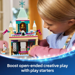 LEGO Disney Frozen Olaf snowman figure, adds charm to castle scenes.