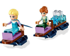 LEGO Disney Frozen sleigh with carriages enhances magical transport scenes.