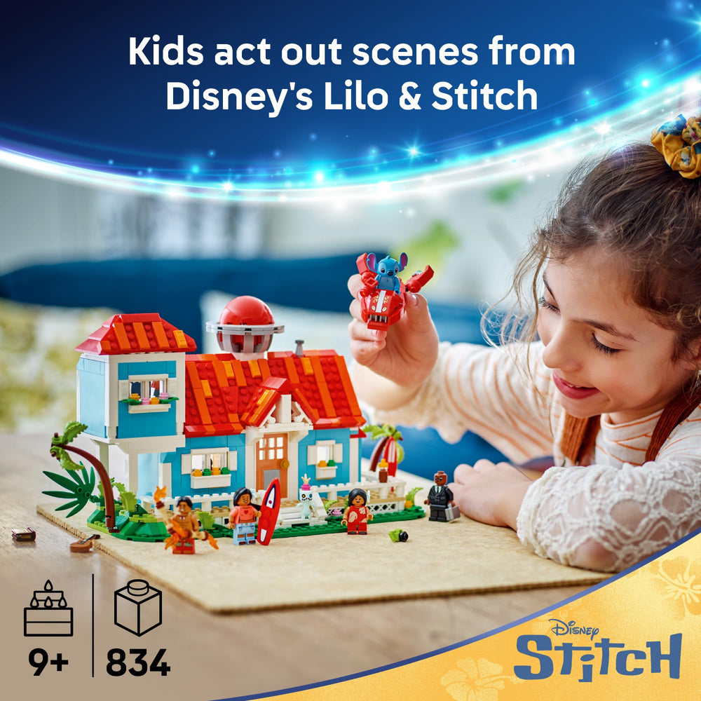 LEGO Disney Lilo and Stitch beach house interiors reveal detailed rooms for imaginative play.