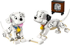 LEGO Disney Lucky and Penny puppies with movable heads and legs for posing.
